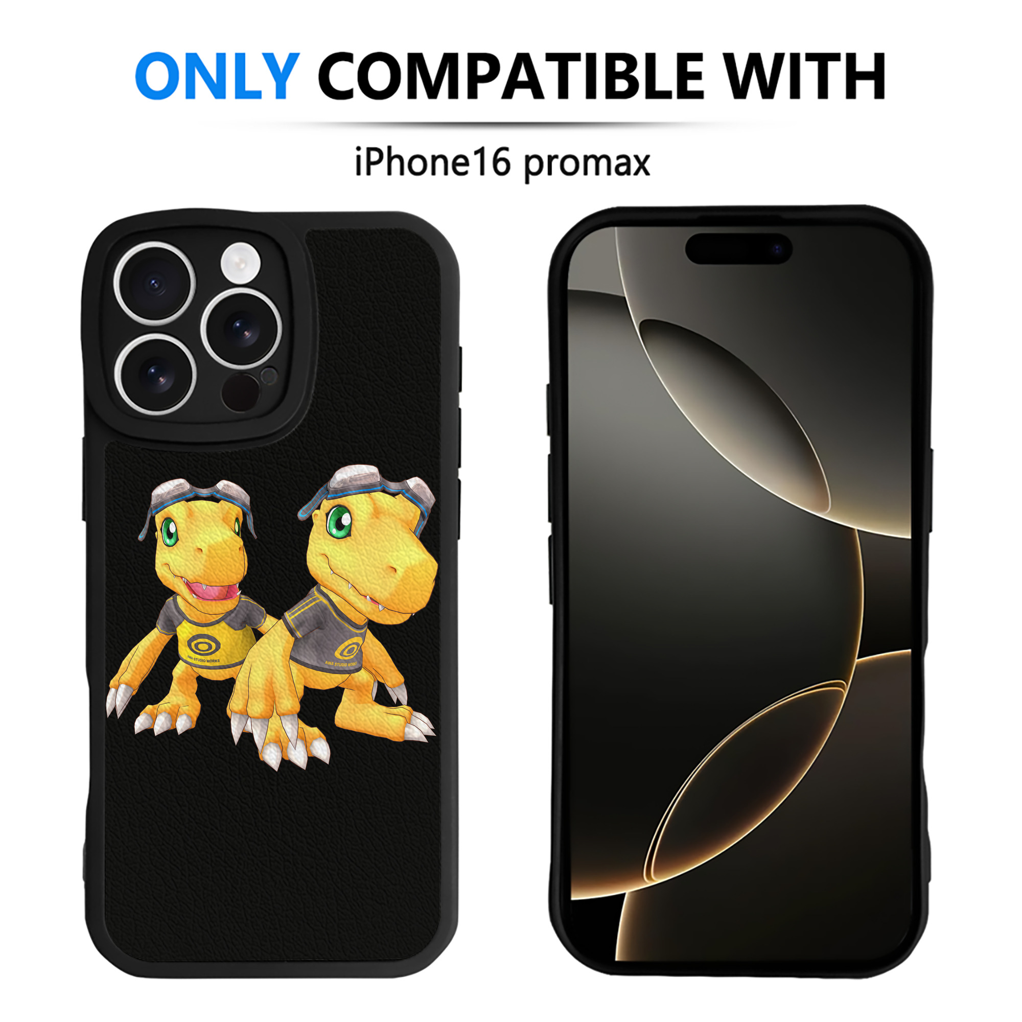 （画像用） Digimon デジタルモンスター/デジモン 【iPhone 16シリーズ対応】シリコンスマホケース（レザー調） 材質：シリコン
